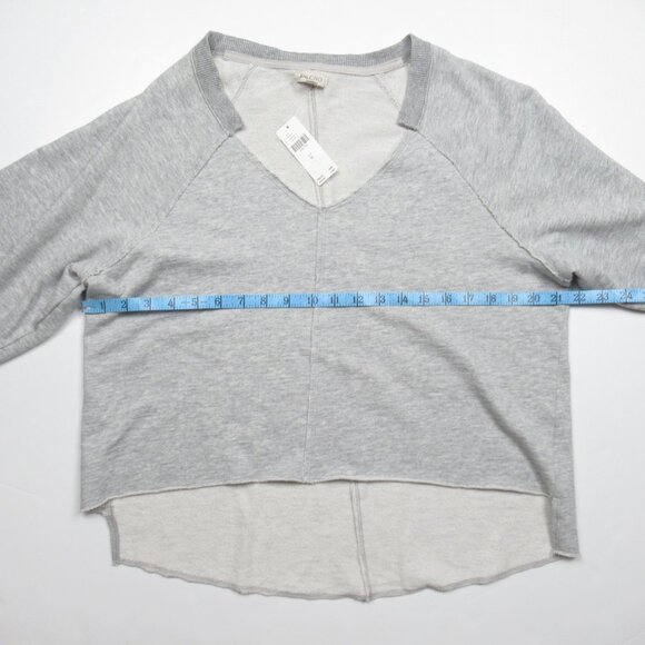 Anthropologie Pilcro Reworked Lightweight Popover Sweatshirt Light Gray Medium - Picture 5 of 8
